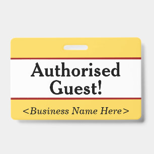 Crachá simples "Convidado Autorizado!"