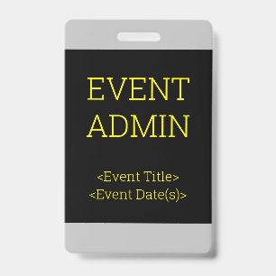 Crachá simples de "ADMIN DE EVENTOS"