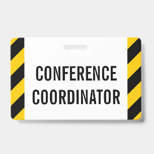 Crachá simples de "COORDENADOR DE CONFERÊNCIA"