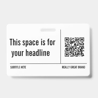 Crachá Simples e minimalista código QR personalizado prof