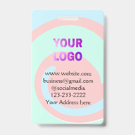 Crachá simples e mínimo adicione seu logotipo/design aqui