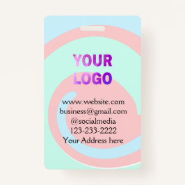 Crachá simples e mínimo adicione seu logotipo/design aqui