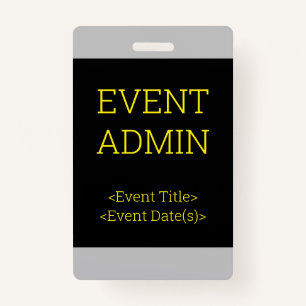 Crachá simples "EVENT ADMIN"