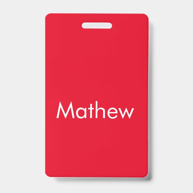 Crachá simples letra inicial monograma adicionar sua letr (Frente)