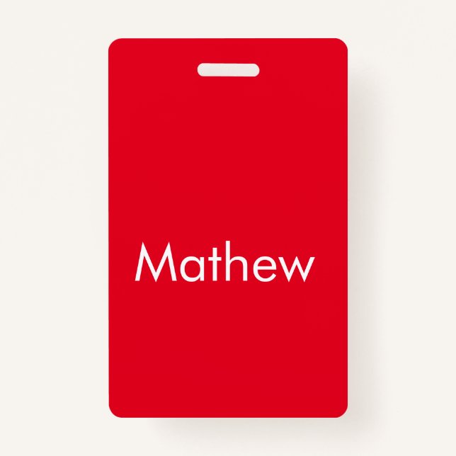 Crachá simples letra inicial monograma adicionar sua letr (Frente)