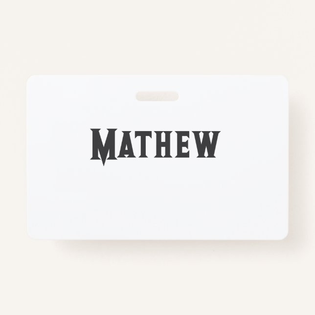 Crachá simples letra inicial monograma adicionar sua letr (Frente)