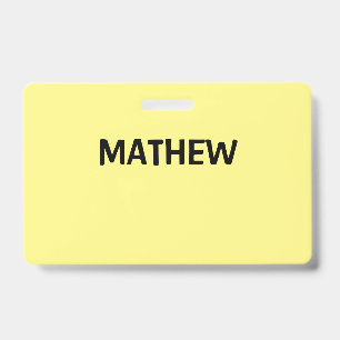 Crachá simples letra inicial monograma adicione seu nome 