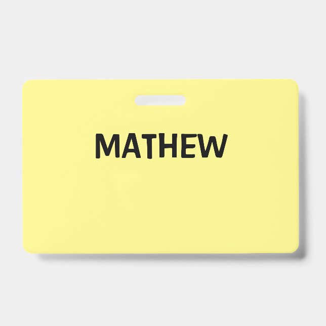 Crachá simples letra inicial monograma adicione seu nome  (Frente)