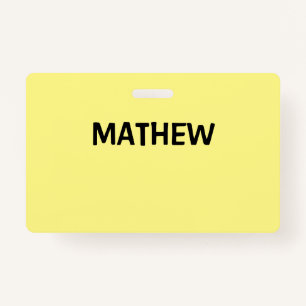 Crachá simples letra inicial monograma adicione seu nome 