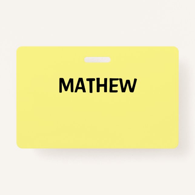 Crachá simples letra inicial monograma adicione seu nome  (Frente)