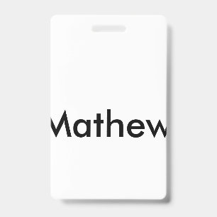 Crachá simples letra inicial monograma adicione seu nome 