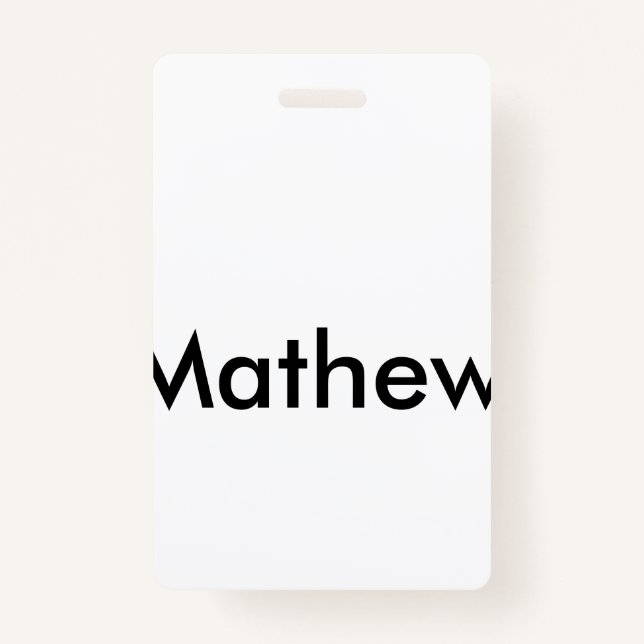 Crachá simples letra inicial monograma adicione seu nome  (Frente)