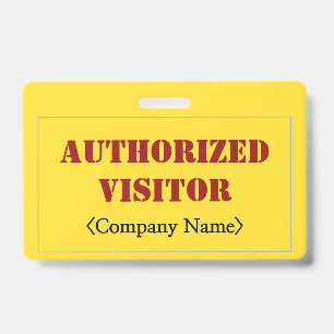Crachá simples "VISITOR AUTORIZADO"