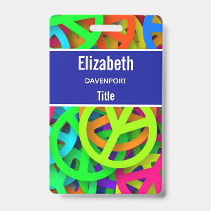 Crachá Sinal de Paz Padrão Groovy Sessenta Vibe