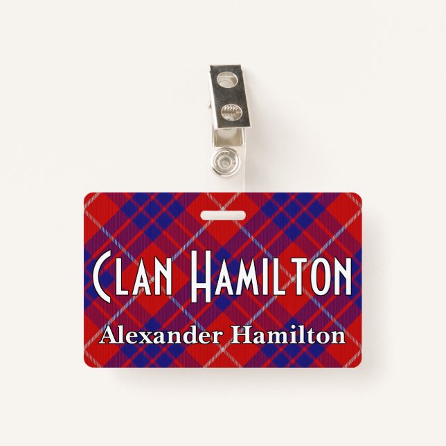 Crachá Snappy Clan Hamilton Tartan (Frente com Clipe)