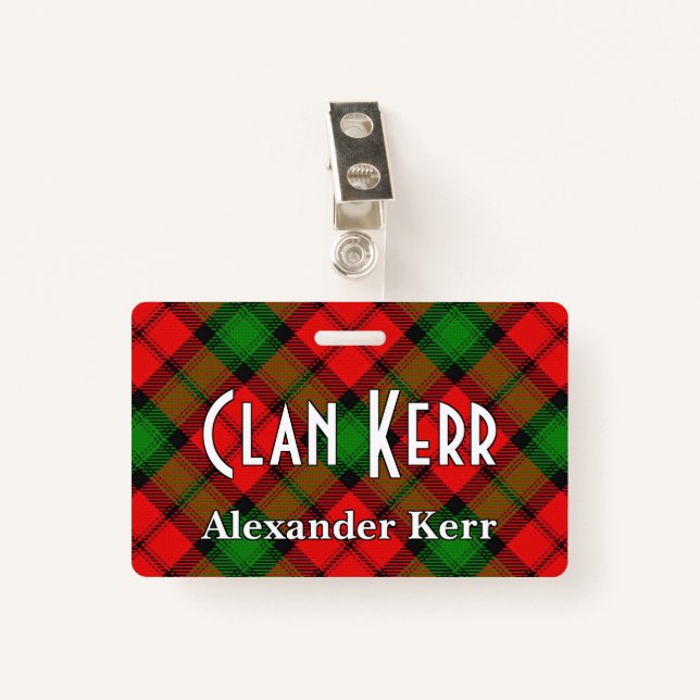 Crachá Snappy Clan Kerr Tartan (Frente com Clipe)