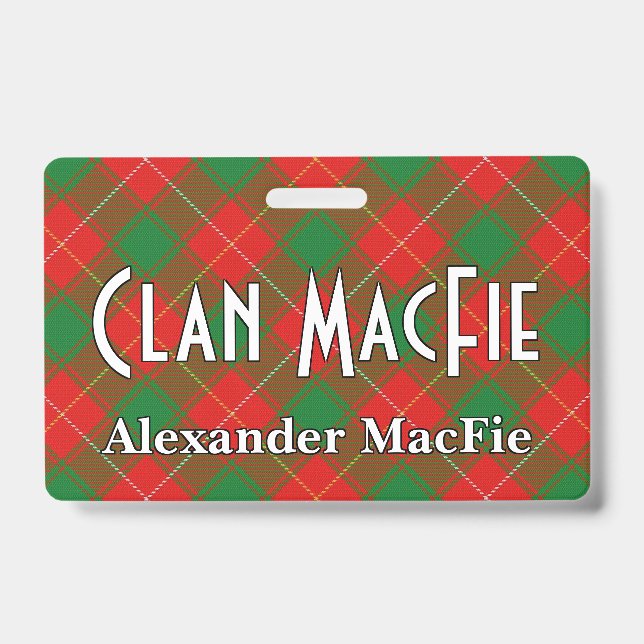 Crachá Snappy Clan MacFie Tartan (Frente)