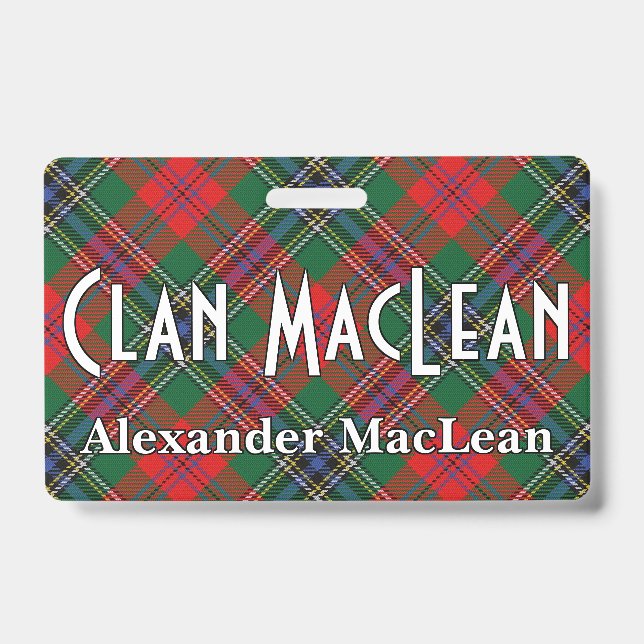 Crachá Snappy Clan MacLean Red Tartan (Frente)