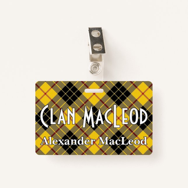 Crachá Snappy Clan MacLeod de Lewis Tartan (Frente com Clipe)