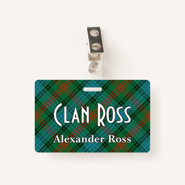 Crachá Snappy Clan Ross Tartan (Frente com Clipe)