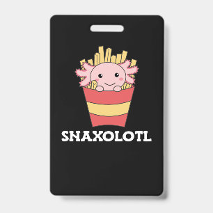 Crachá Snaxolotl Amante de Axolote Animais Fofos Batata F