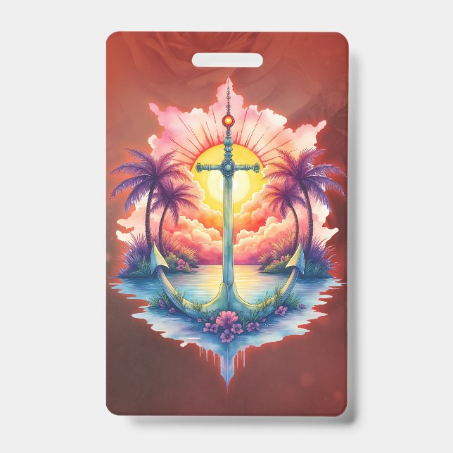 Crachá Solar anchor in a tropical paradise.  (Frente)