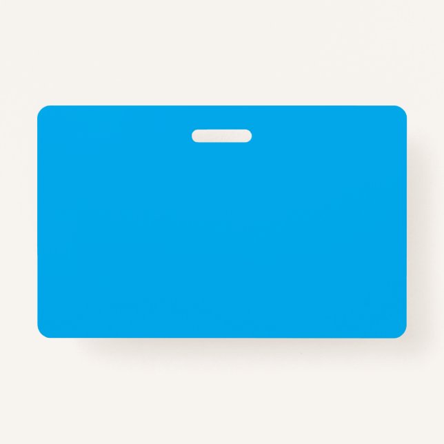 Crachá Solid Cyan Blue Background | Summer Minimal Style (Verso)