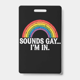 Crachá Sons Gay, estou no Rainbow LGBTQ Vintage Retro