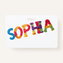 Crachá Sophia Name in Vibrant Crochet Pattern