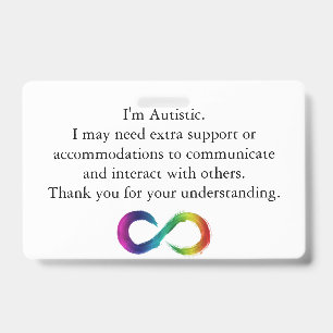 Crachá "Sou Autista" Cartão de Comunicação - Conscientiza