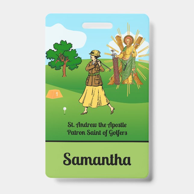 Crachá SS. Andrew & Jude com 2 Golfistas Femininas (Frente)