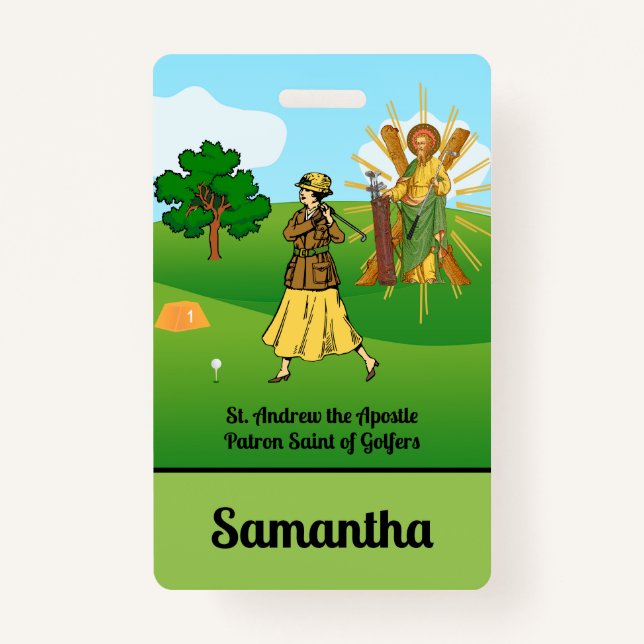 Crachá SS. Andrew & Jude com 2 Golfistas Femininas (Frente)