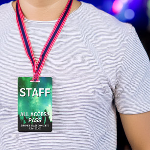 Crachá STAFF Cartão de Acesso Total ao Evento de Concerto