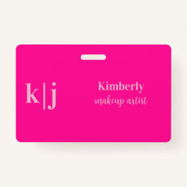 Crachá Stylish Makeup Artist Employee Name Lanyard