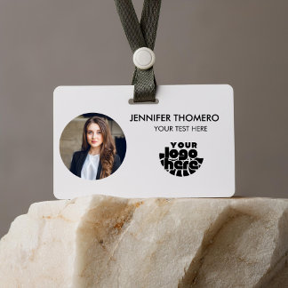 Crachá Sua Logo Aqui Código QR de Negócios da Empresa Fot