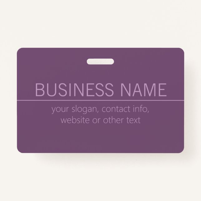 Crachá Sua Marca ou nome de empresa Modern Purple Mauve (Frente)