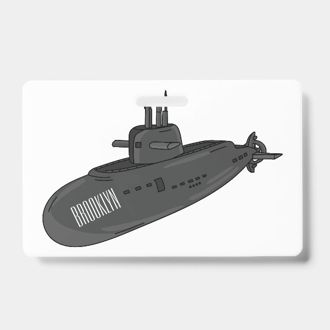 Crachá Submarine cartoon illustration  (Frente)
