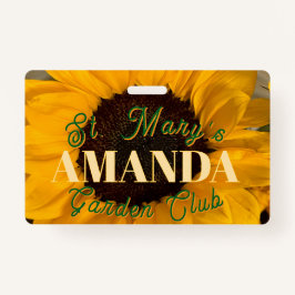Crachá Sunflower Personalized Garden Club Badge