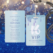 Sweet 16 Ice Blue Metallic Invitation