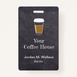 Crachá Taça no quadro do café Compre funcionários