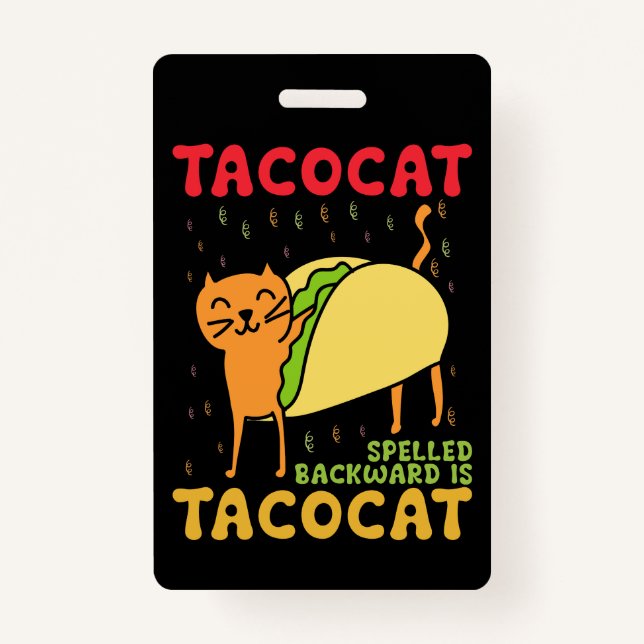 Crachá Tacocat Ortografado Para Trás Tacos Cinco De Mayo (Frente)