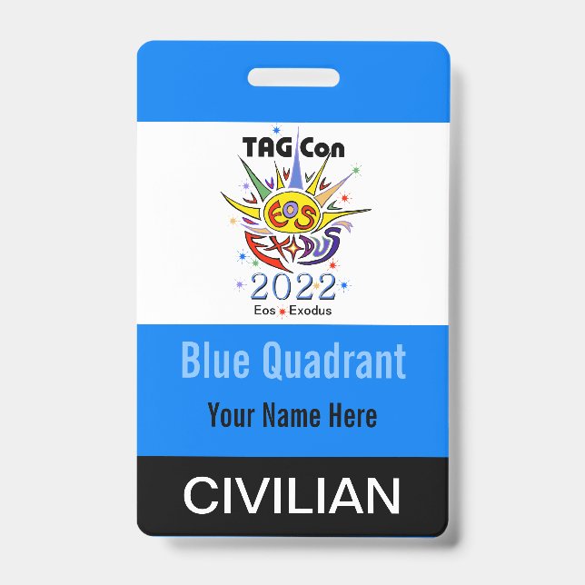 Crachá TAG Con 2022 - Quadrante Azul - Insígnia Civil (Frente)