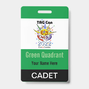 Crachá TAG Con 2022 - Quadrante Verde - Distintivo de Cad