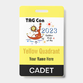 Crachá TAG Con 2023 - Quadrante Amarelo - Distintivo de C