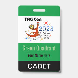 Crachá TAG Con 2023 - Quadrante Verde - Distintivo de Cad
