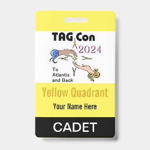 Crachá TAG Con 2024 - Quadrante Amarelo - Distintivo de C