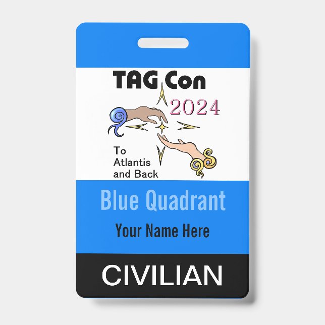 Crachá TAG Con 2024 - Quadrante Azul - Insígnia Civil (Frente)