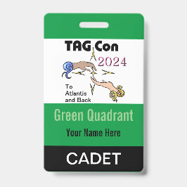 Crachá TAG Con 2024 - Quadrante Verde - Distintivo de Cad