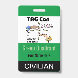 Crachá TAG Con 2024 - Quadrante Verde - Insígnia Civil