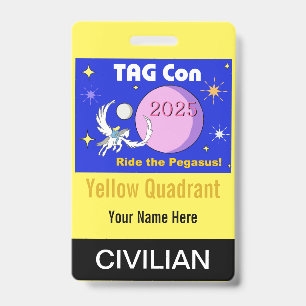 Crachá TAG Con 2025 - Quadrante Amarelo - Distintivo Civi